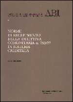 Immagine di Norme di recepimento della Direttiva comunitaria n. 780/77 in materia creditizia
