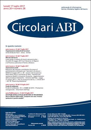 Visualizza i dettagli per Circolari ABI n.28 del 17 luglio 2017 Immagine di Circolari ABI n.28 del 17 luglio 2017