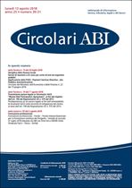 Immagine di Circolari ABI n. 30-31 del 13 agosto 2018